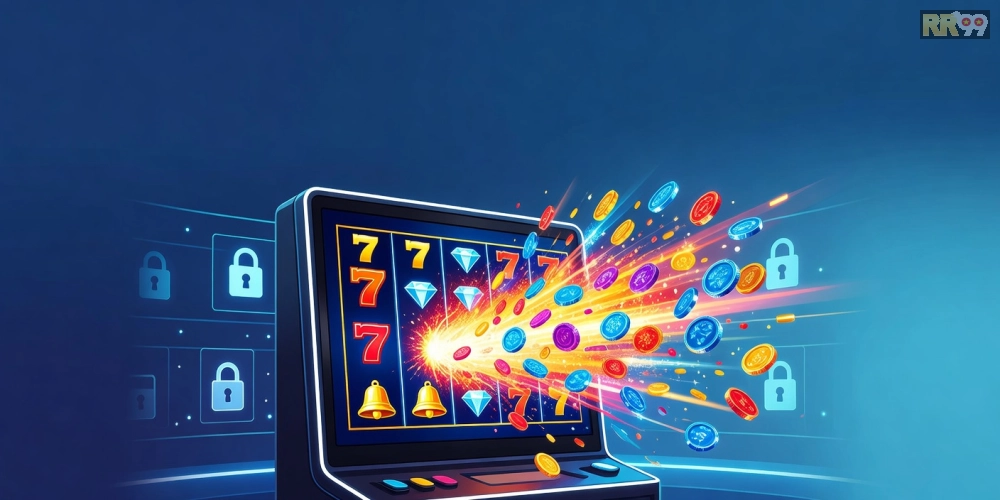 Minh họa khái niệm nổ hũ uy tín 69vn với jackpot lớn và giao diện game hiện đại