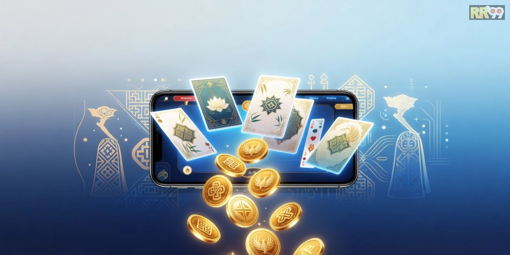 Minh họa khái niệm game bài đổi thưởng trên nền tảng 69vn với giao diện hấp dẫn